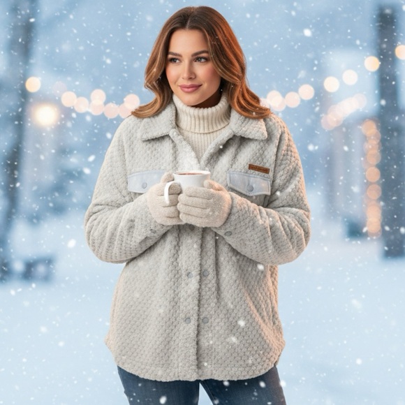 Simply Southern Jackets & Blazers - NWT-Simply Southern cozy snap jacket in fog color XL